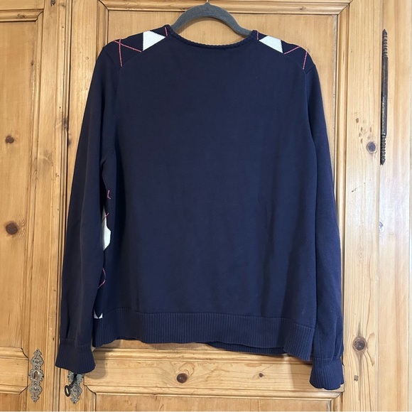 Lands' End Women’s Argyle Cardigan Sweater Sz 14/16 Large - Picture 2 of 7